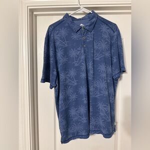 Tommy Bahama Blue Palm Tree Print Men's Polo Shirt
